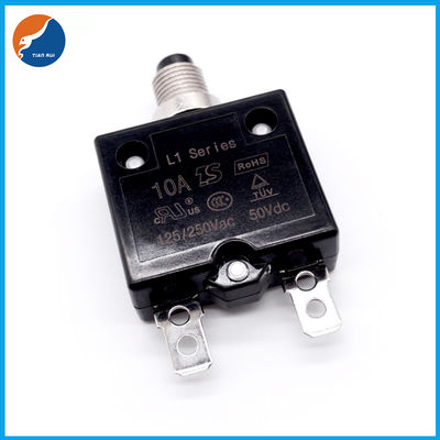 L1 Series Electronic Current Limiter Push Manual Reset Overload Protector Single Pole 50V DC Circuit Breaker